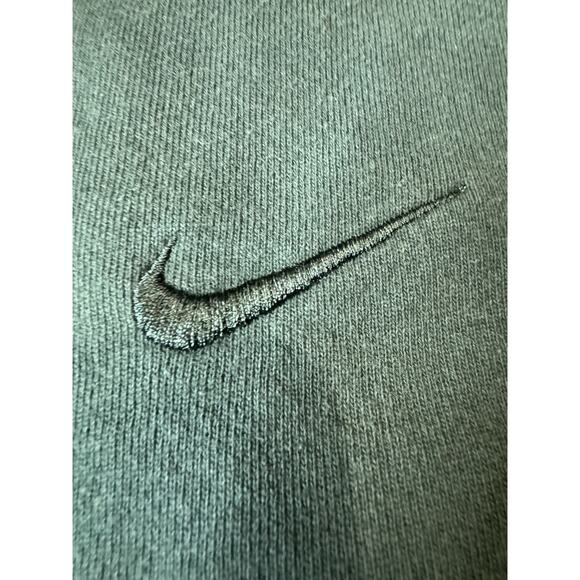VINTAGE NIKE Forrest Green Fleece Sweatshirt Pullover Made in USA SZ L Y2k 90s - Picture 2 of 8